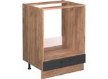 Vicco Mobile Per Forno Da Incasso Fame-Line, 60 Cm , Pl Marmo, Grigio Scuro/Quercia Dorata