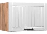 Vicco Pensile Da Cucina Fame-Line, 60 Cm Piatto, Bianco Casa Di Campagna/Quercia Dorata