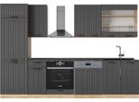 Vicco Cucina Componibile Fame-Line, 300 Cm , Pl Antracite, Grigio Scuro/Quercia Dorata