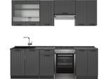Vicco Cucina Componibile Fame-Line, 240 Cm , Pl Antracite, Grigio Scuro/Antracite