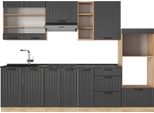 Vicco Cucina Componibile Fame-Line, 280 Cm , Pl Antracite, Grigio Scuro/Quercia Dorata