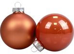 Mini Baubles Natalizi In Vetro Marrone Rossiccio Ø4Cm Decorazioni Per Albero Di Natale 24 Pz