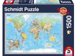 Planisphere Puzzle - Schmidt Spiele - 1500 Pieces - Travel And Maps - Blue - 12 Years Old