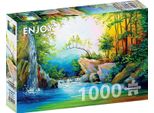Enjoy Puzzle Nella Foresta Vicino Alla Cascata 1000 Pezzi