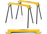 Costway Cavalletto Da Ponteggio In Confezione Da 2 Pezzi, Cavalletto Pieghevole Fino A 600 Kg, Cavalletto Da Lavoro Pieghevole, Cavalletto Pieghevole Con Maniglia, Cavalletto Di Supporto Per Segare, Cavalletto Da Lavoro In Metallo, Cavalletto Di Supporto Per Segare, Cavalletto Per Segare Giallo