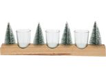 Set Albero Di Candele Theelichthouder - Decorazione In Vetro 39X12Cm Natale