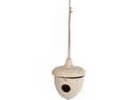 Casetta Per Uccelli In Bambù Con Baccello Di Fagiolo Decorazione Da Giardino 16,5X16,5X19Cm