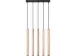 Lampada A Sospensione Pastelo 5L Legno 5Xg9 8W Acciaio/Legno 100X5X45Cm Sollux Lighting
