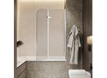 Clanmacy Cabina Doccia 100X140Cm Schermo Pieghevole Per Vasca Da Bagno Attacco Per Vasca Da Bagno Schermo Doccia Pulito In Vetro Nano Easy Clean Da 6Mm