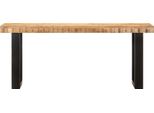 Panca 110 Cm Legno Massiccio Di Mango Grezzo E Acciaio