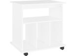 Vidaxl Armadio A Rotelle Bianco 60X45X60 Cm Materiale A Base Di Legno
