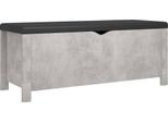 Panca Con Contenitore E Cuscini Grigio Cemento 105X40X45Cm