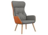 Poltrona Relax In Tessuto E Pvc Grigio Chiaro