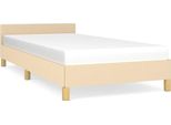 Vidaxl Struttura Letto Con Testiera Senza Materasso Crema 90X200 Cm In Tessuto