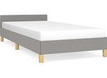 Vidaxl Struttura Letto Senza Materasso Grigio Chiaro 90X200 Cm Tessuto