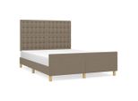 Vidaxl Struttura Letto Senza Materasso Taupe 140X200 Cm Tessuto