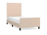 Vidaxl Struttura Letto Con Testiera Cappuccino-Marrone 100X200 Cm In Pelle Finta