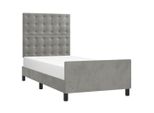 Vidaxl Struttura Letto Senza Materasso Grigio Chiaro 100X200 Cm Velluto