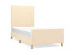 Vidaxl Struttura Letto Senza Materasso Crema 90X190 Cm Tessuto