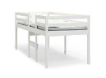Vidaxl Letto A Soppalco Bianco 90X190 Cm In Legno Di Pino Massiccio