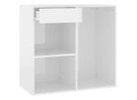 Mobiletto Bianco Lucido 80X40X75 Cm Materiale A Base Di Legno