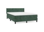 Vidaxl Letto A Molle Con Materasso Verde Scuro 140X200 Cm In Velluto