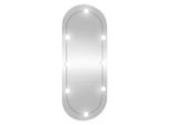 Specchio Da Parete Con Luci Led 45X100 Cm In Vetro Ovale