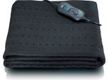 Melissa 16760050 - Coperta Elettrica Riscaldante Con Protezione Integrata Contro Il Surriscaldamento E Spegnimento Automatico, 80 X 150 Cm - Nero