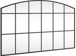 Vidaxl Specchio Da Parete Nero 100X60 Cm Ferro Curvo