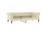Letto Da Giorno Crema 100X200 Cm In Pelle Finta