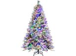 Costway Albero Di Natale Artificiale 180 Cm, Albero Di Natale Con Neve E Pigne, 8 Modalità Di Illuminazione E 850 Punte Di Rami In Pvc Pe, Albero Di Natale, Albero Di Natale Artificiale