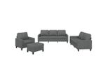 Vidaxl Set Di Divani 4 Pezzi Con Cuscini In Tessuto Grigio Scuro