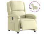 Vidaxl Poltrona Relax Elettrica Crema In Vera Pelle