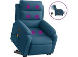Vidaxl Sedia Per Massaggi Con Supporto In Piedi Velluto Blu Elettrico