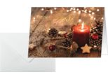 Sigel DS093 10 Sigel Weihnachtskarten Red Christmas Candle Din A6