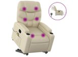 Vidaxl Sedia Per Massaggi Con Ausilio Elettrico In Pelle Finta Crema