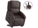 Vidaxl Poltrona Relax Con Supporto In Piedi In Vera Pelle Marrone Scuro
