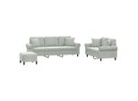 Vidaxl Set Divano 3 Pezzi Con Cuscini In Velluto Grigio Chiaro