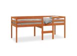 Vidaxl Letto A Soppalco Marrone Cera 90X190 Cm In Legno Di Pino Massiccio