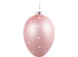 Ciondolo Uovo Di Pasqua Clayre & Eef Ø 10X16 Cm Vetro Rosa