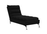 Chaise Longue Da Massaggio Con Cuscino In Tessuto Nero