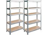 Portaoggetti In Metallo Set Di 2 Pezzi 150 X 75 X 30 Cm Humberg HR-810