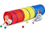 Tenda Tunnel Per Bambini, Tunnel Pop-Up Per Gattonare - Regalo Pieghevole Per Bambini E Bambine - Tunnel Di Gioco Per Interni Ed Esterni - Rosso/Giallo/Blu - Multicolore
