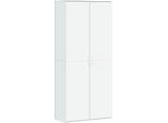 Syfax™ Credenza Bianca 80X35X180 Cm In Legno Multistrato