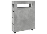 Syfax™ Mobile Da Bagno Stretto Con Ruote Grigio Cemento In Truciolato