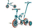 Costway Triciclo 4 In 1 Per Bambini, Balance Bike E Push Bike Con Manico Regolabile E Pedali Rimovibili, Per Bambini Di 2-4 Anni