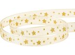 Nastro Di Organza Stelle Di Natale Oro 10Mm X 20M Decorazione Nastro Regalo