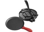Succebuy Pressa Per Tortilla Taco Chapati Maker Pressa Per Impasto Con Manico 25 Cm Ferro Grigio