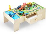 Set Ferroviario 3 In 1 Per Bambini - Tavolo Attività In Legno 62 Pezzi - Tavolo Da Gioco Per Bambini A Partire Da 3 Anni