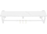 Appendiabiti Da Parete Con Ripiano - Design Tubolare In Stile Industriale - Ferro E Legno - Dimensioni 100 X 25 X 22 Cm - Ganci Per Giacche, Borse, Cappelli - Bianco